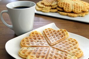 Waffeln mit Puderzucker